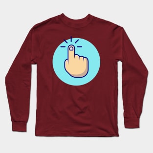 Hand Pointing Cartoon Vector Icon Illustration Long Sleeve T-Shirt